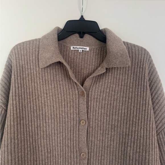 Reformation Collared Cashmere Cardigan - M - Picture 2 of 4